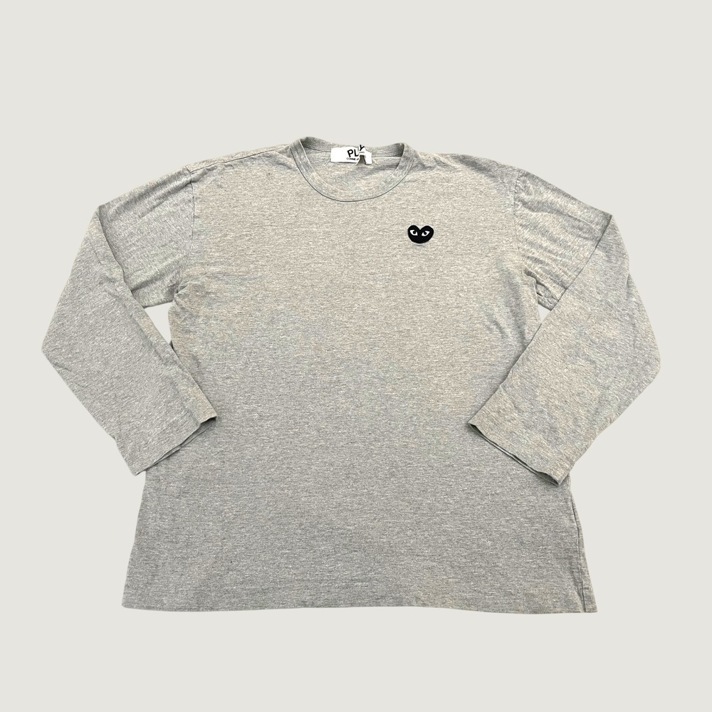 Comme des Garcons PLAY Heart Long-Sleeve Tee Gray XXL Black Heart Logo AZ-T122